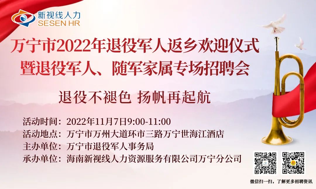 11月7日啟動！萬寧市2022年退役軍人返鄉歡迎儀式暨退役軍